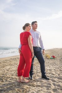 Portrait de couple sur a plage de Sète